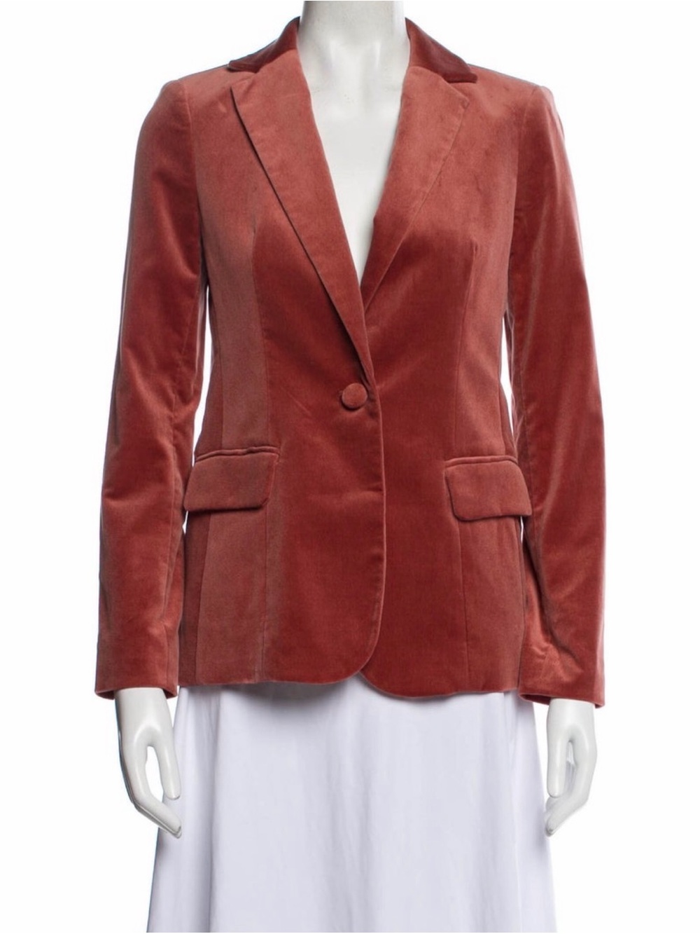 Frame Denim Women's Rust Velvet Single-Button Blazer